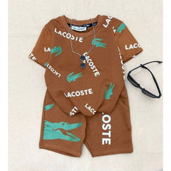 Conjunto Masculino Lacoste Marrom